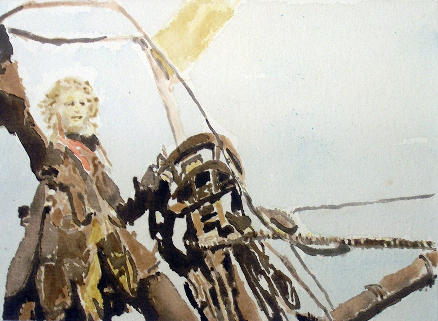 Störtebeker-Illustration, Piratenschiff am Morgen, Aquarell, 2006