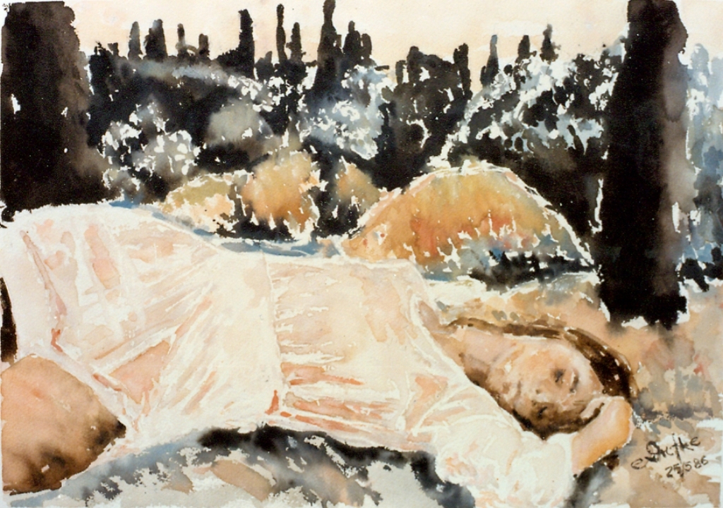 etruskisch-02-liegende-aquarell-34-4x49-4-cm-5-1986-verkauft